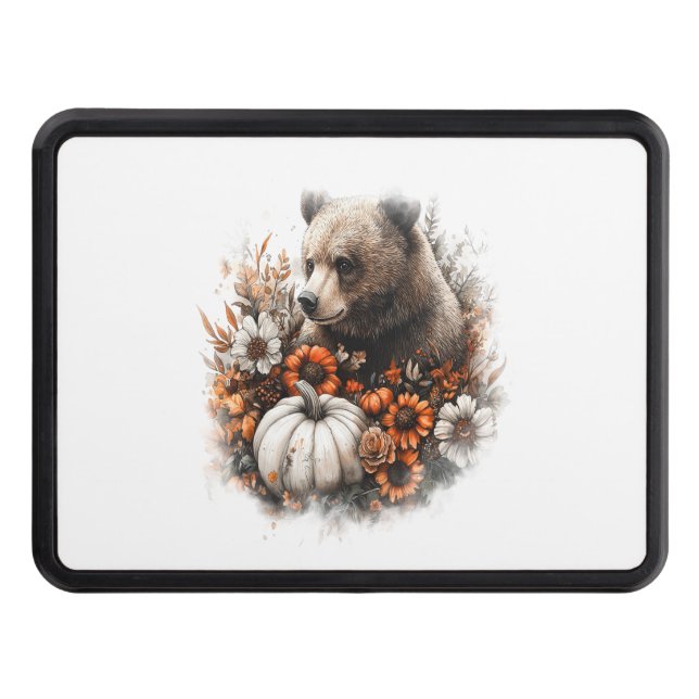 Bear Shirt Country Pumpkin Trailer Hitch Cover (Front)