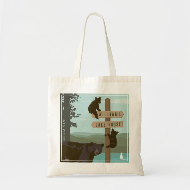 Bear Sign Post Tote Bag (Front)