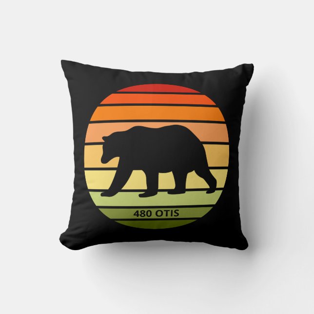 Bear Silhouette No. 480 Otis  Throw Pillow (Front)