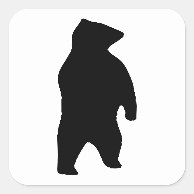 Bear Silhouette Square Sticker (Front)