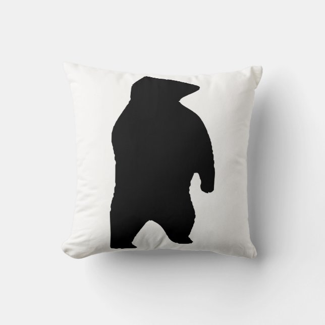 Bear Silhouette Throw Pillow (Front)