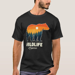 Bear Silhouette With Nature Background Bear T-Shirt
