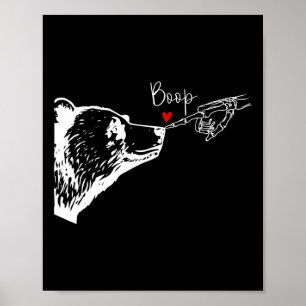 Bear Skeleton Boop Bear Funny Halloween Girl Men W Poster