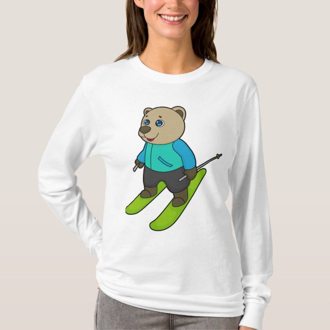 Bear Skier Ski T-Shirt (Front)