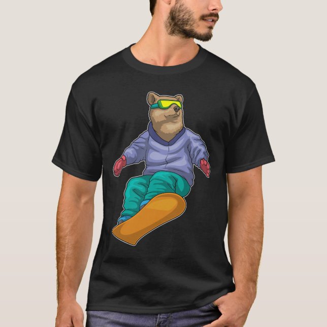 Bear Snowboard Winter sports T-Shirt (Front)