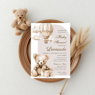Bear Spanish Baby Shower Boy invitation