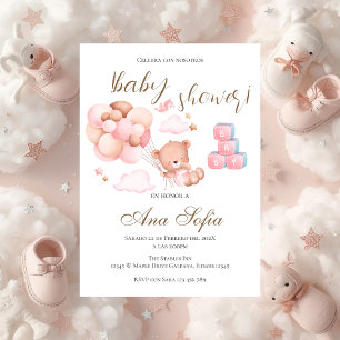 Bear Spanish Baby Shower invitation