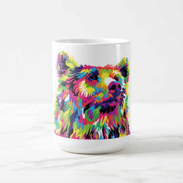 Bear Spirit Animal Pop Art Coffee Mug (Center)
