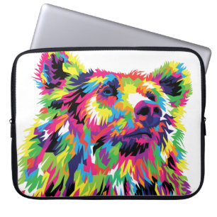 Bear Spirit Animal Pop Art Laptop Sleeve