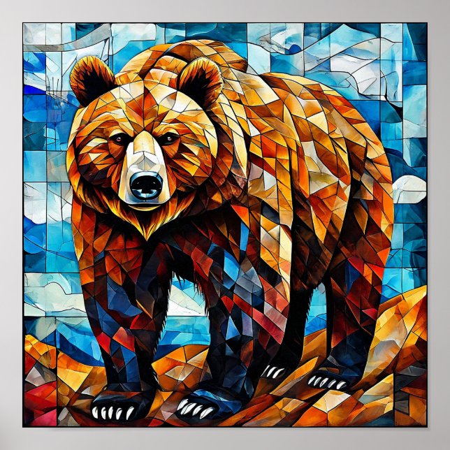 Bear Stained Glass Poster (Front)