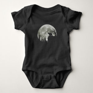 bear standing on moon halloween baby bodysuit
