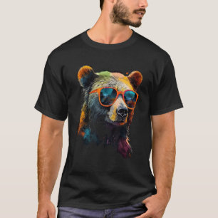 Bear Sunglasses Colourful Art Animal Bear T-Shirt
