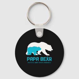 Bear Support Polycystic Kidney Disease Awareness Keychain