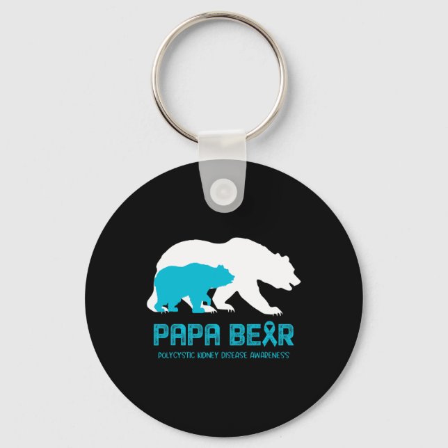 Bear Support Polycystic Kidney Disease Awareness  Keychain (Front)