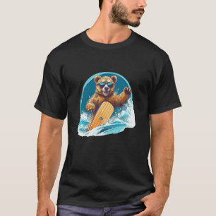Bear Surfing A Wave  Bear Surfing Surf T-Shirt
