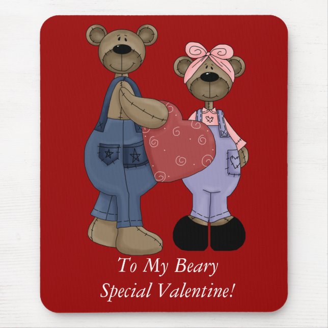 Bear Sweethearts Customizable Mousepad (Front)
