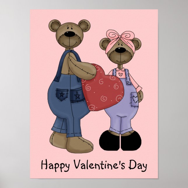 Bear Sweethearts Customizable Print/Sign Poster (Front)