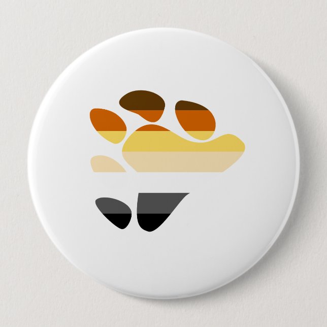 Bear Symbol 4 Inch Round Button (Front)
