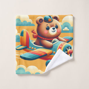 Bear Takes Flight Wash Cloth