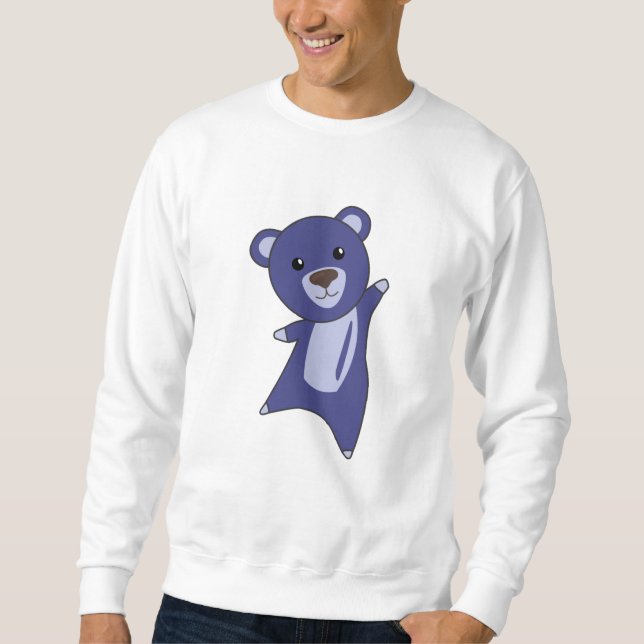 Bear Teddy Bear Little Bear Blue Funny Sweatshirt (Front)
