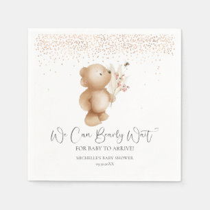 Bear & The Bee   We Can Bearly Wait! Baby Shower Napkin