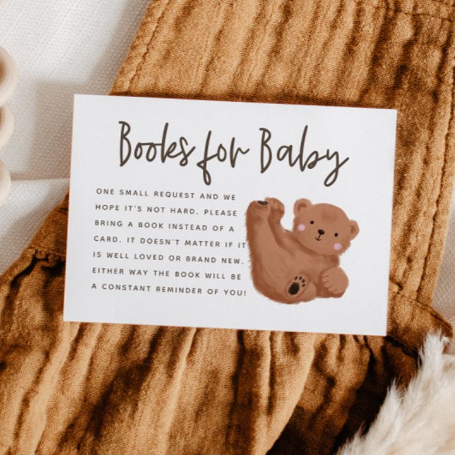 Bear Theme Baby Shower Book Request Enclosure Card (Creator Uploaded)