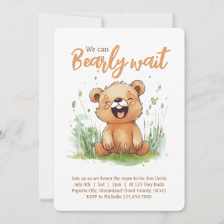Bear Themed Baby Shower Invitation