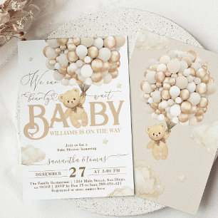Bear Themed Gender Neutral Baby Shower  Invitation