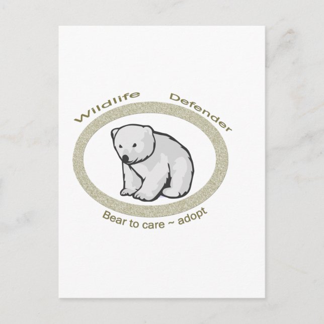 BEAR TO CARE ~ ADOPT POSTCARD (Front)
