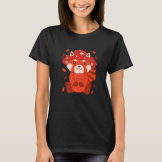 Bear Toadstool Hat Autumn Cat Bear Red Panda T-Shirt