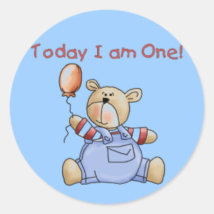 Bear Today I am One Tshirts and Gifts Classic Round Sticker