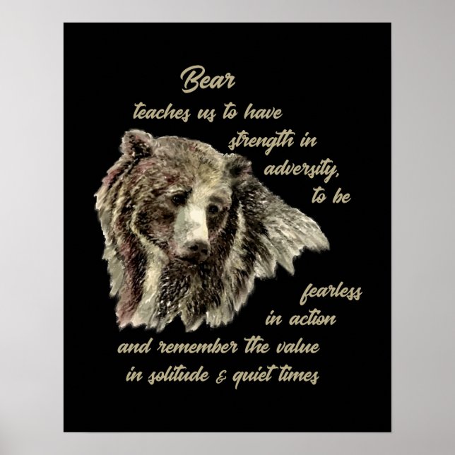 Bear Totem Animal Spirit Guide for Inspiration Poster (Front)
