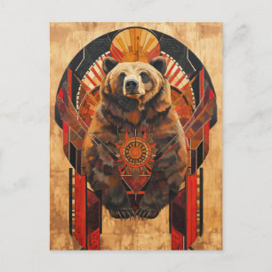 Bear Totem – Strength in Deco Style Postcard