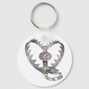 Bear Trap Heart Keychain