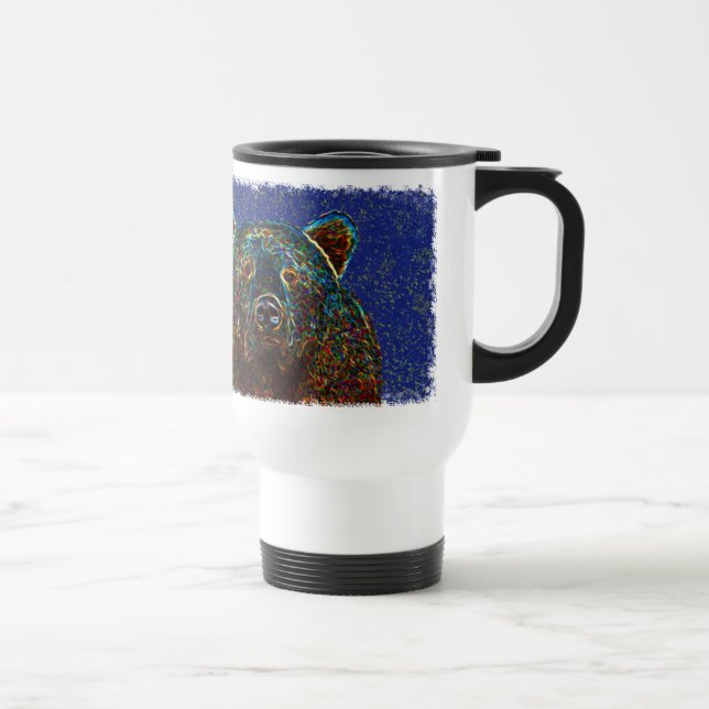 Bear Travel Mug: Starry Background Mug (Right)