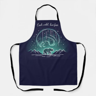 Bear Under Aura Lights Apron