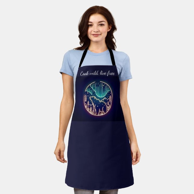 Bear Under Aura Lights Apron (Worn)