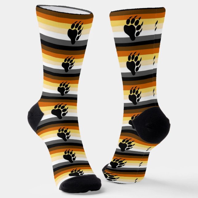 Bear Ursine Community Gay Pride Socks (Angled)