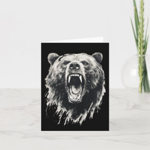 Bear Vintage Angry Grizzly Bear Hiking Camping Cam Card