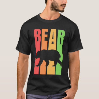 Bear Vintage Extended Letters Design T-Shirt