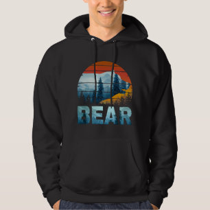 BEAR VINTAGE NATURE WILD FOREST SUNSET HOODIE