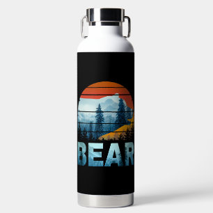 BEAR VINTAGE NATURE WILD FOREST SUNSET WATER BOTTLE