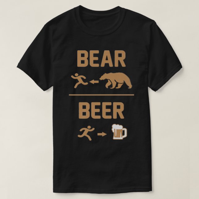Bear vs Beer Funny Premium  T-Shirt (Design Front)