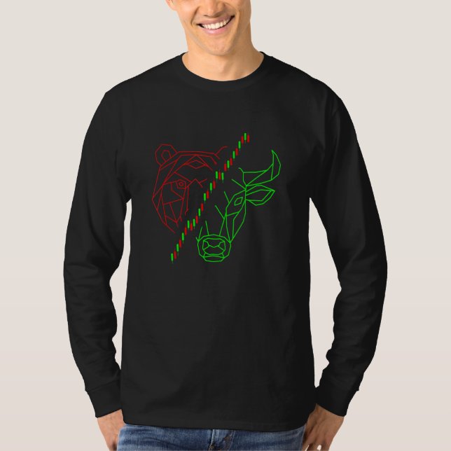 Bear Vs. Bull Crypto Chart Analysis Cryptocurrency T-Shirt (Front)