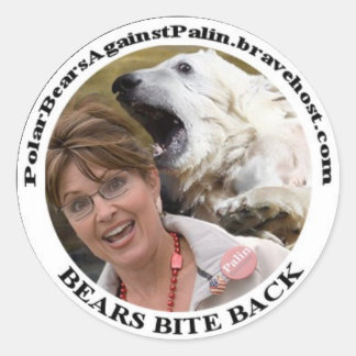 Bear Vs Palin Circle Sticker