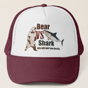 Bear vs. Shark. Who will win? you decide. Trucker Hat
