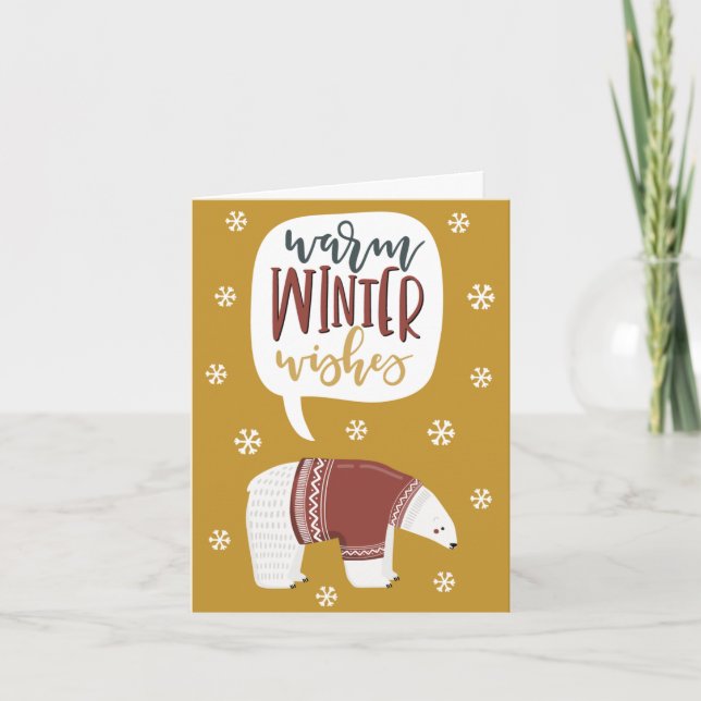Bear Warm Wishes Christmas Card (Front)
