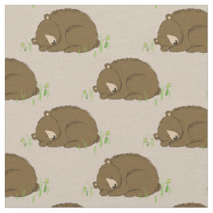 Bear Watercolor Baby Nursery Woodland Animal Fabric