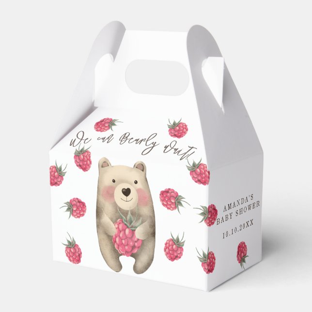 Bear - we can bearly wait baby shower favor box (Front Side)