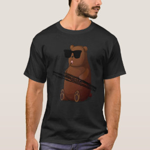 Bear Wearing Sunglasses Playing Bassoon T-Shirt